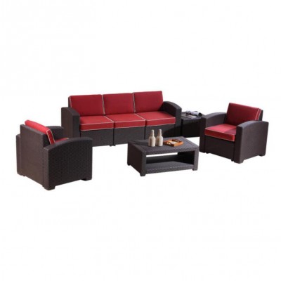 HL-5S-18002 Outdoor PP injection sectionals plastic mould sofa sets garden patio furniture sofa set