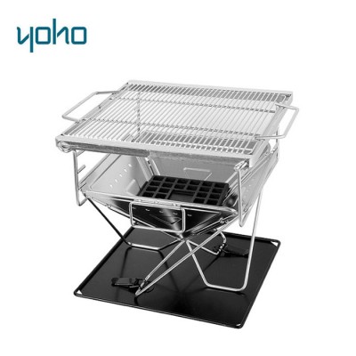 Simple Folding charcoal stainless steel BBQ grill